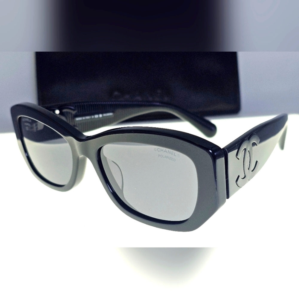 CHANEL CH5493A C.888/T8 Designer Sunglasses | Black Frame | Black & Grey Lenses - Picture 6 of 12